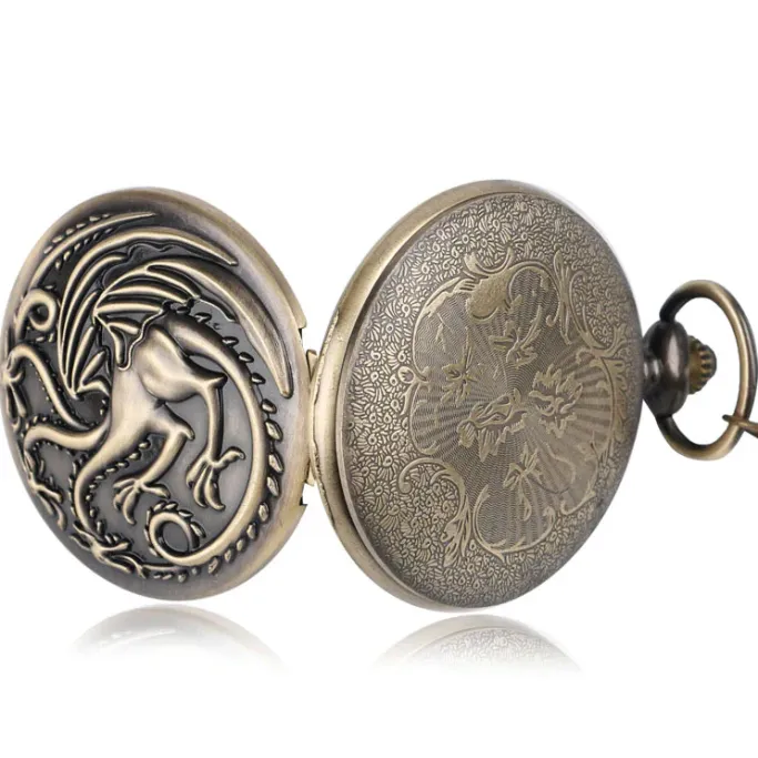 Pocketwatches Dragon Steampunk Pocket Watch on Necklace Chain