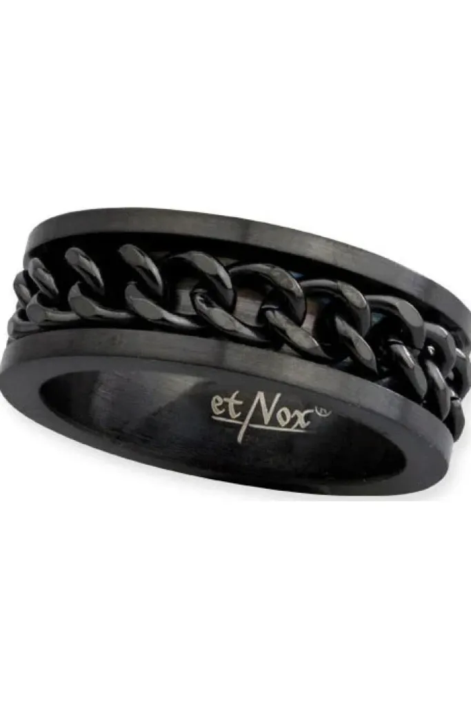 Echt etNox Black Mesh Steel Ring