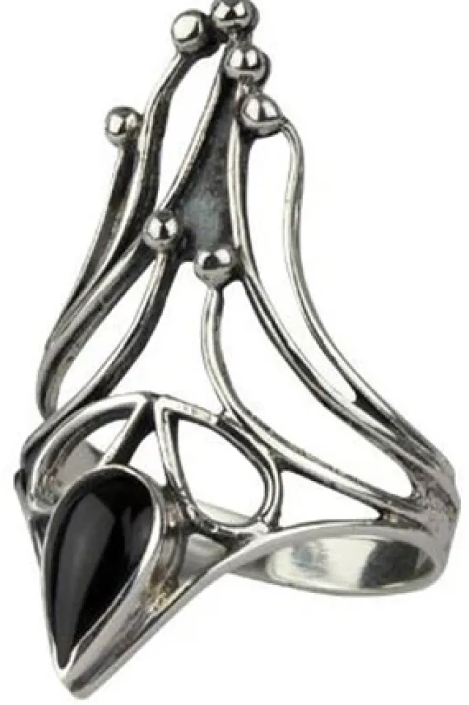 Echt etNox Black Nail with Onyx Silver Ring