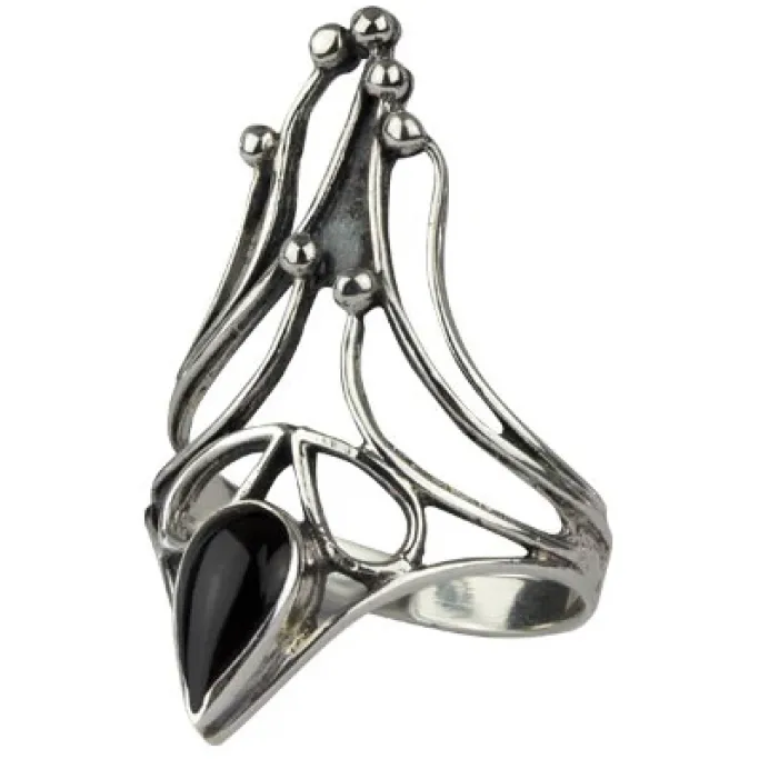 Echt etNox Black Nail with Onyx Silver Ring