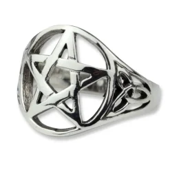 Echt etNox Celtic Pentagram Ring 925 Silver