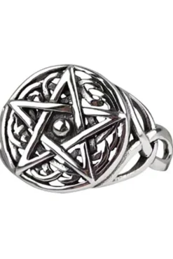 Echt etNox Celtic Pentagram Ring Sterling Silver