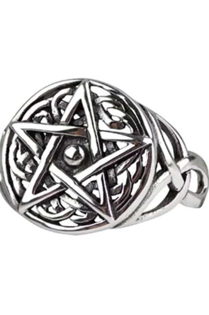Echt etNox Celtic Pentagram Ring Sterling Silver