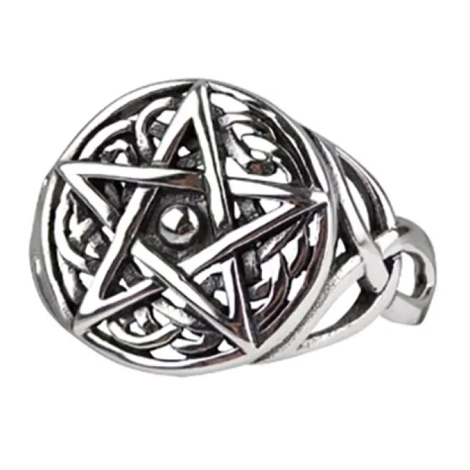 Echt etNox Celtic Pentagram Ring Sterling Silver