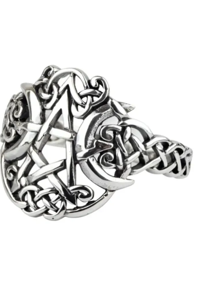 Echt etNox "Moon Pentacle" Ring 925 silver