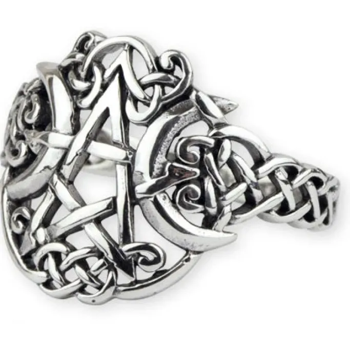 Echt etNox "Moon Pentacle" Ring 925 silver