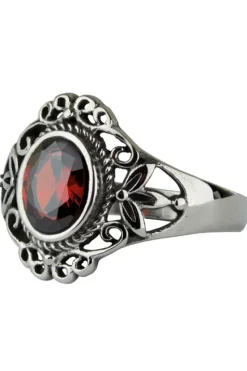 Echt etNox Red Victorian Goth Ring