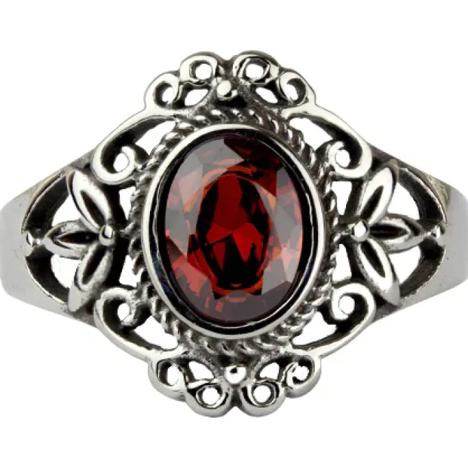 Echt etNox Red Victorian Goth Ring