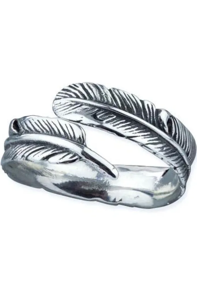 Echt etNox Sterling Silver Feather Ring