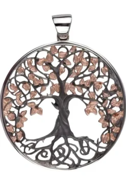 Echt LuxXL Black/Gold Sterling Silver Tree of Life Pendant