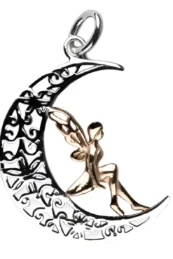 Echt LuxXL Sterling Silver Elf in Moon Pendant