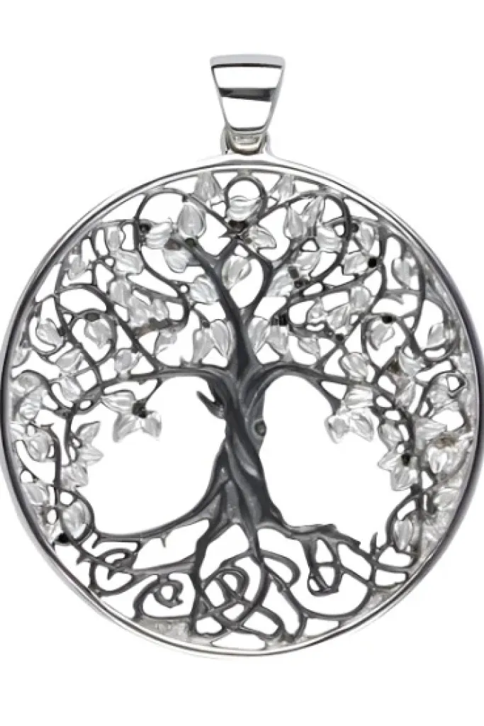 Echt LuxXL Sterling Silver/Black Tree of Life Pendant