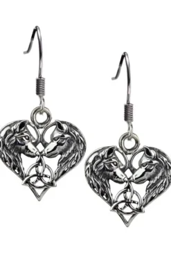 Echt etNox Wolf Heart Silver Earrings