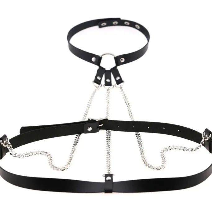 Gothic Collars Faux Leather Body Harness
