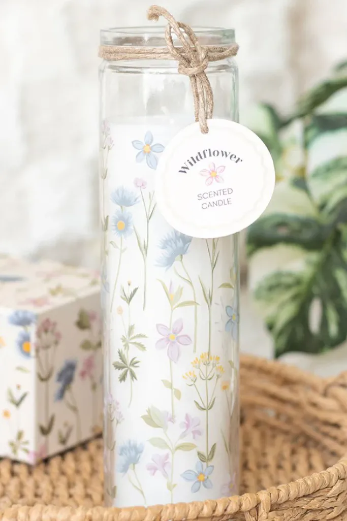 Something Different Floral Print Wildflower Tube Candle