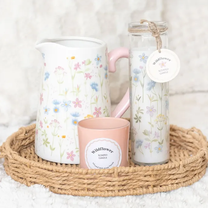 Something Different Floral Print Wildflower Tube Candle
