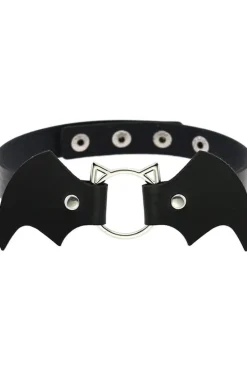 Gothic Collars Gothic O Ring Bat Collar