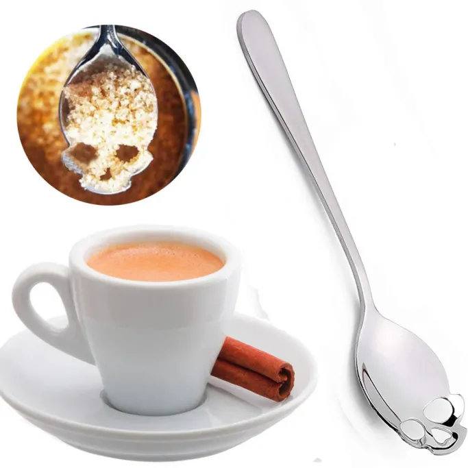 Gothic Accessories Gothic Skull Sugar Spoon Silver