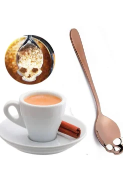 Gothic Accessories Gothic Skull Sugar Spoon Rose Gold