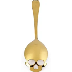 Gothic Accessories Gothic Skull Sugar Spoon Gold