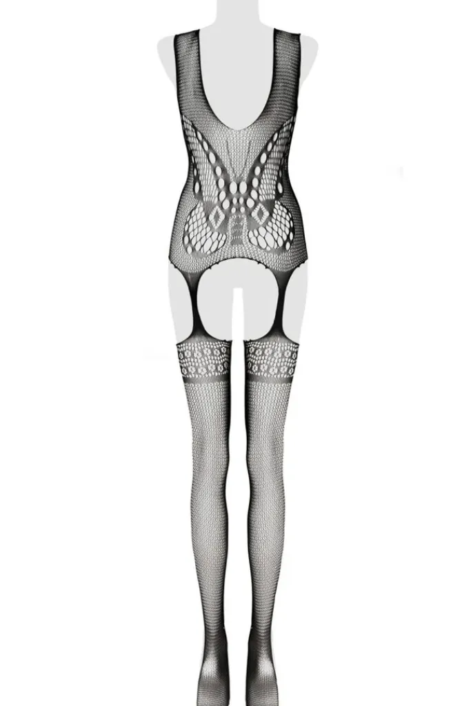 Grey Velvet Bodystocking