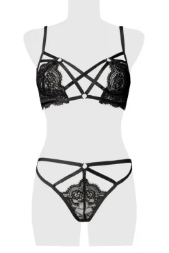 Grey Velvet Bra Set
