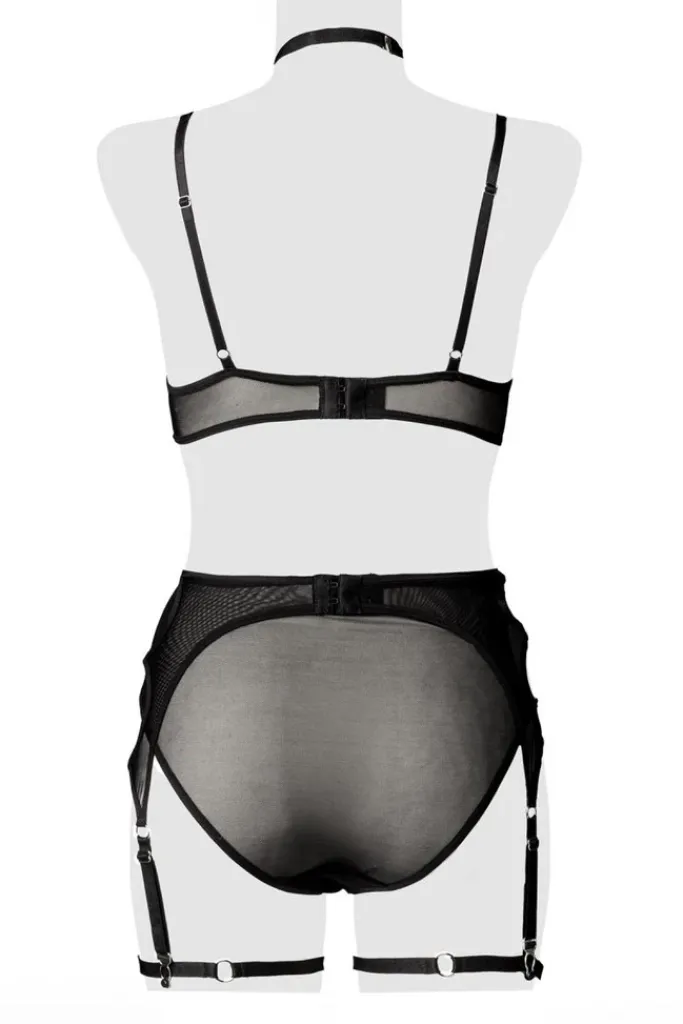 Grey Velvet Bra Set