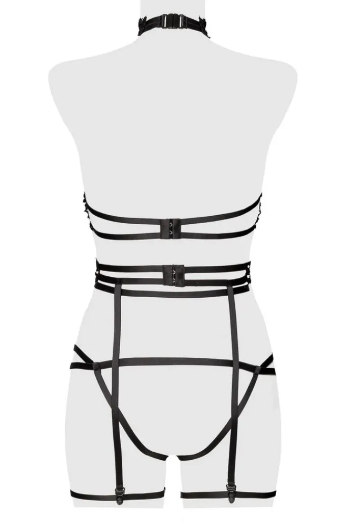 Grey Velvet Erotic Lace Lingerie Set