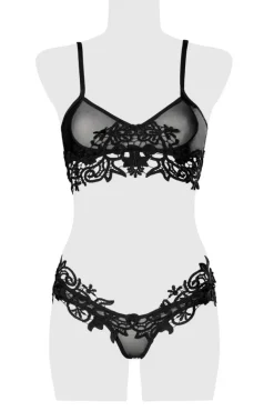 Grey Velvet Erotic Lingerie Set