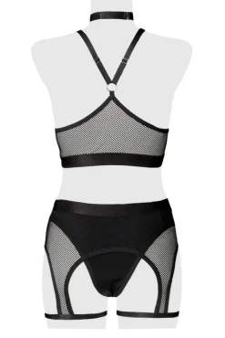 Grey Velvet Erotic Lingerie Set