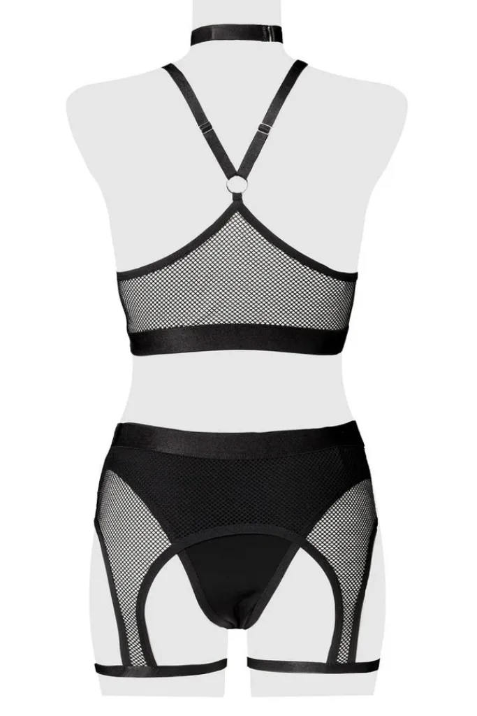 Grey Velvet Erotic Lingerie Set