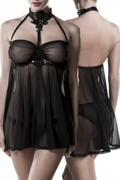 Grey Velvet Erotic Negligee