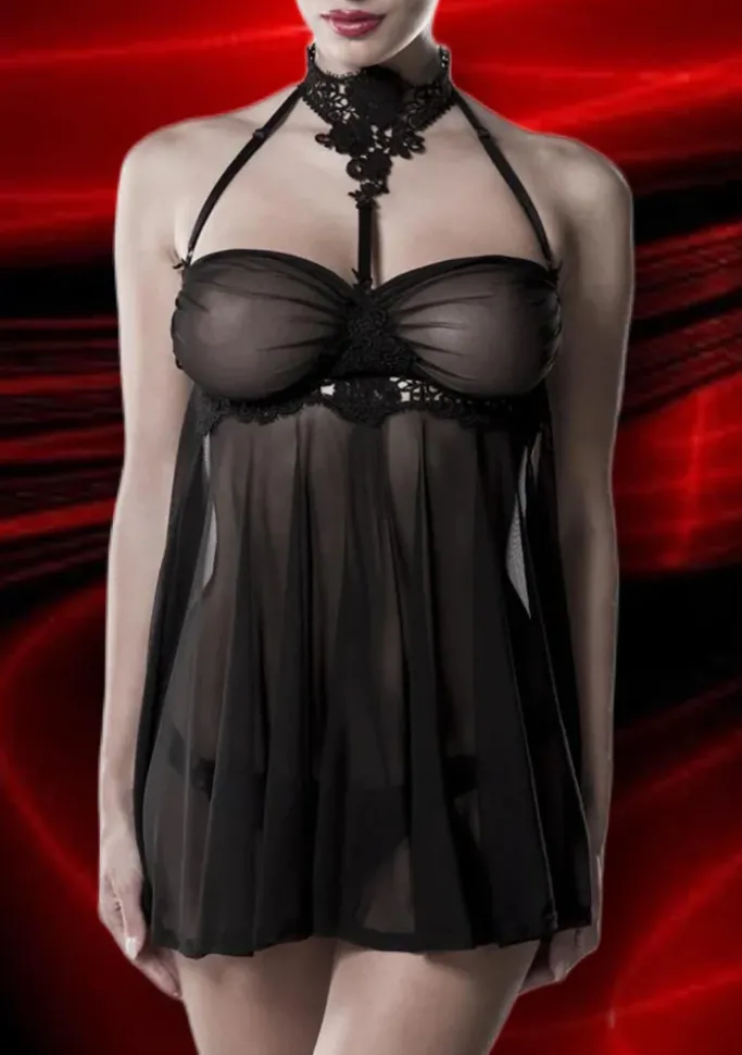 Grey Velvet Erotic Negligee