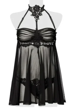 Grey Velvet Erotic Negligee