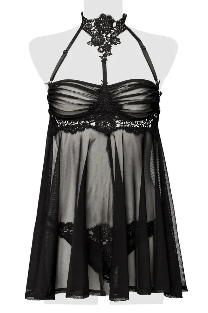 Grey Velvet Erotic Negligee