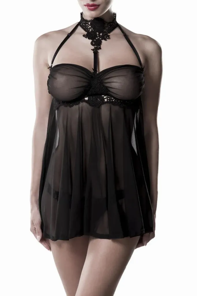 Grey Velvet Erotic Negligee