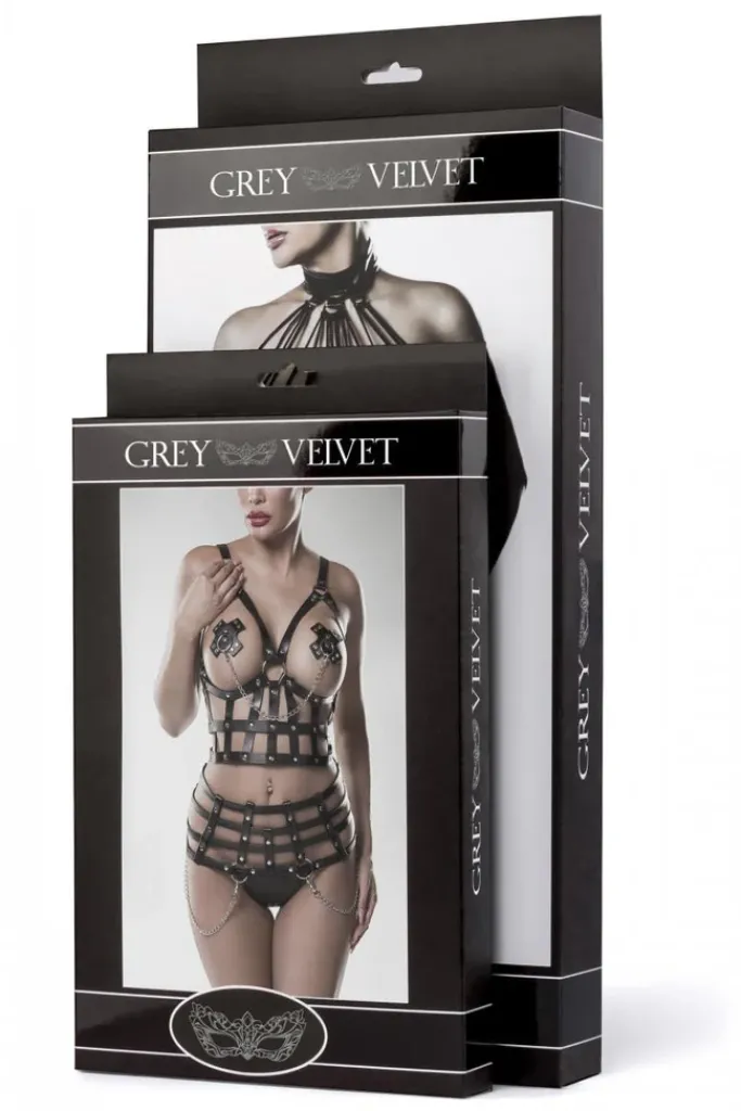 Grey Velvet Erotic Negligee