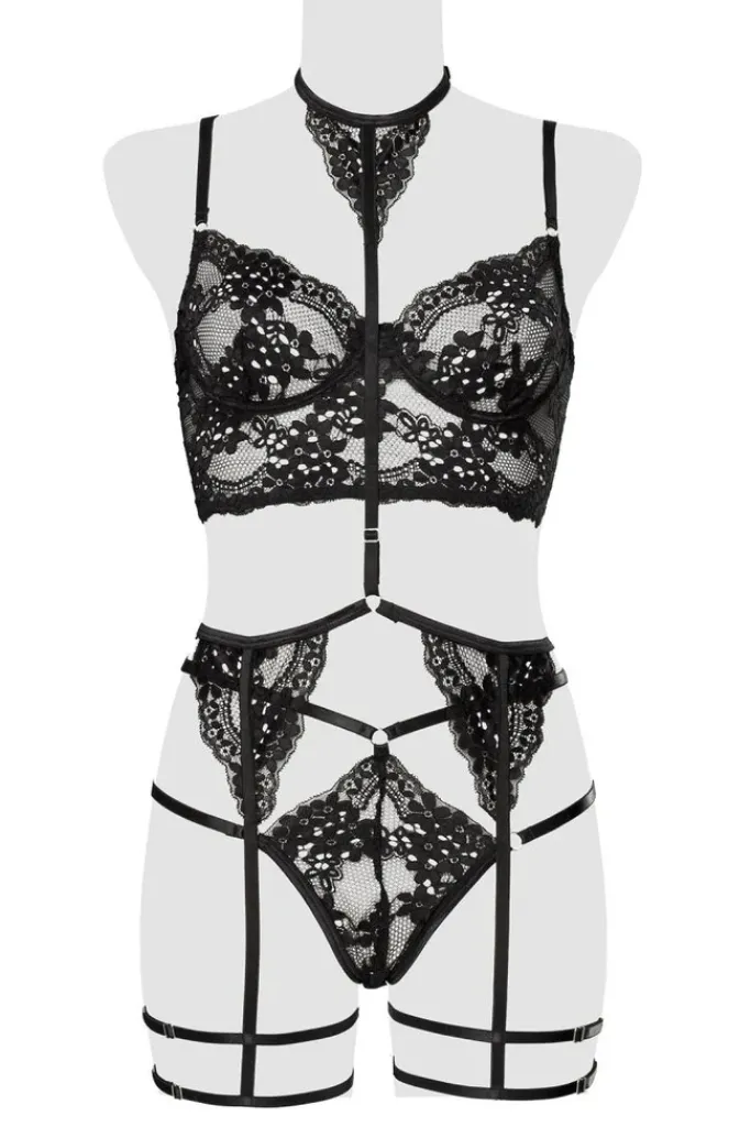 Grey Velvet Erotik Set