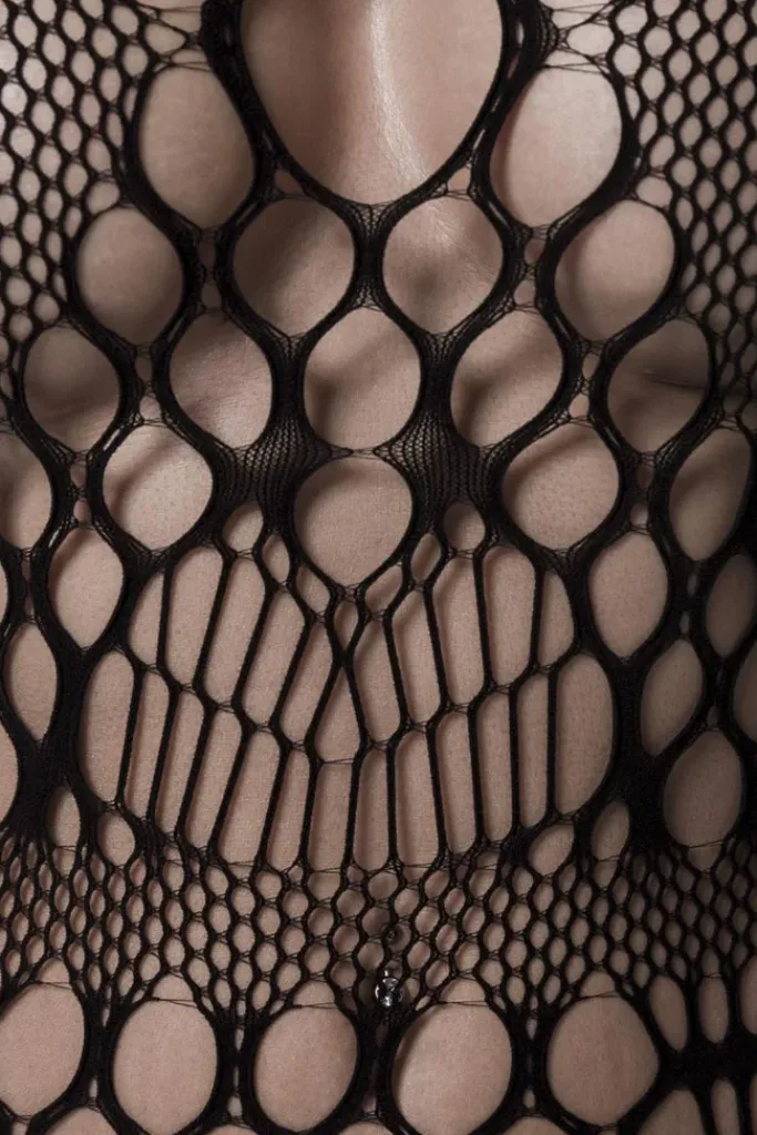 Grey Velvet Fine Mesh Dress