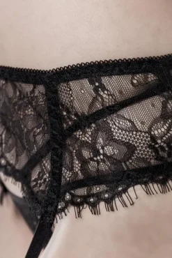 Grey Velvet Five-Part Lingerie Set