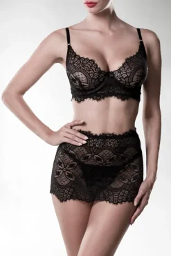 Grey Velvet Lace Set