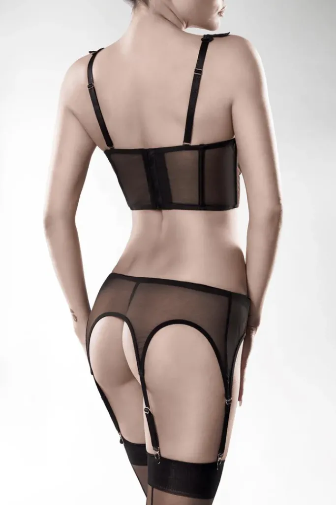 Grey Velvet Lingerie Set
