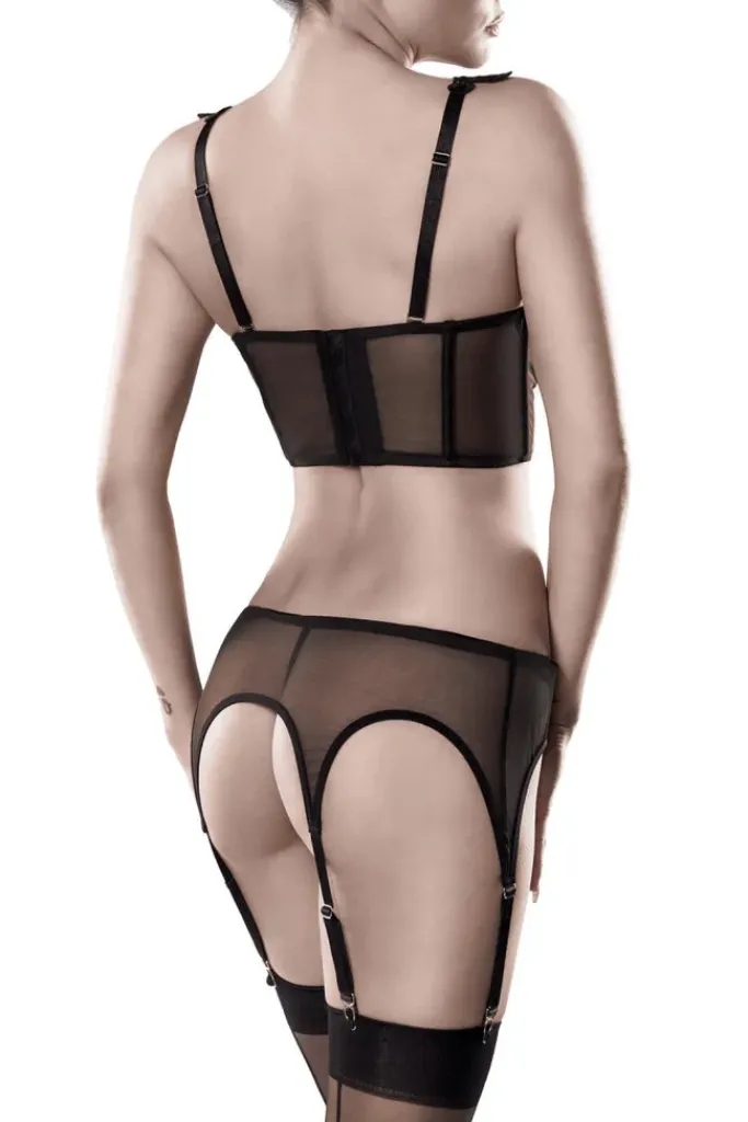 Grey Velvet Lingerie Set