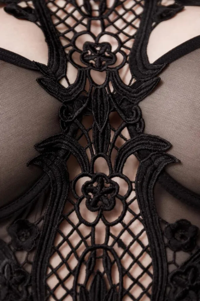Grey Velvet Lingerie Set