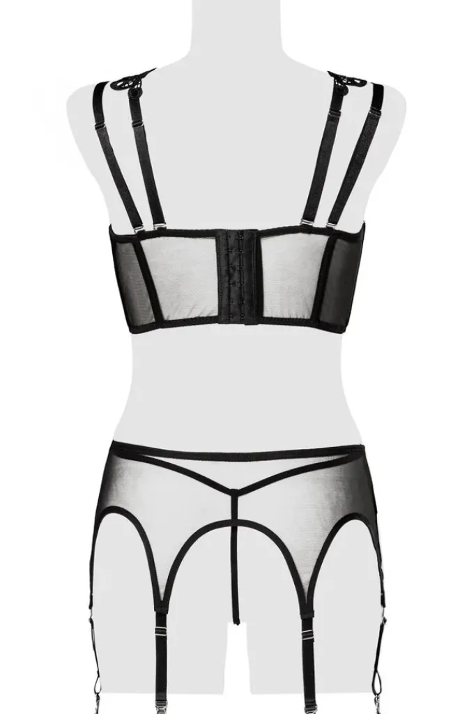 Grey Velvet Lingerie Set