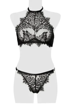 Grey Velvet Lingerie Set