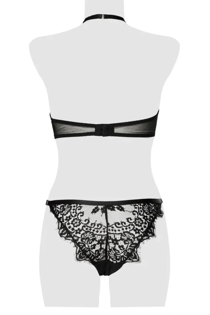 Grey Velvet Lingerie Set