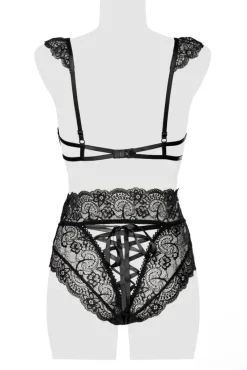Grey Velvet Lingerie Set
