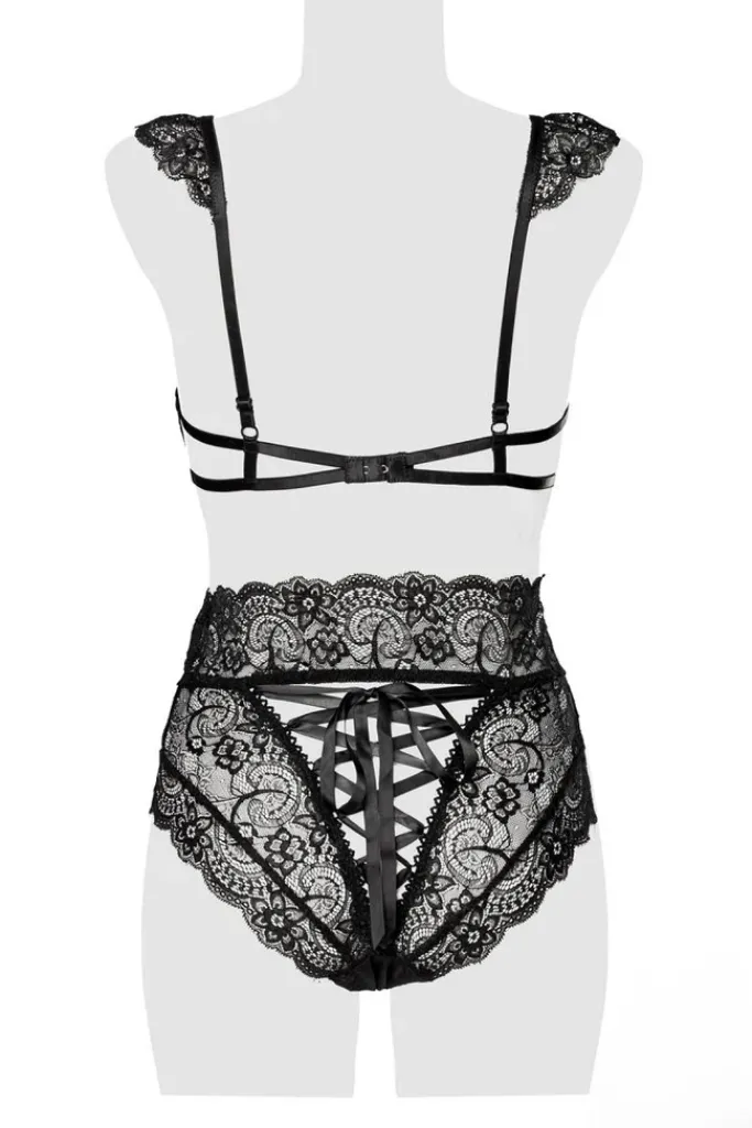 Grey Velvet Lingerie Set