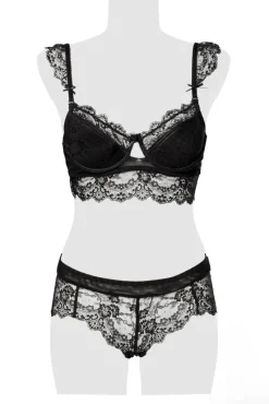 Grey Velvet Lingerie Set